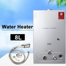 8L Portable Tankless Gas Water Heater LPG Propane Boiler Camping Outdoor Shower