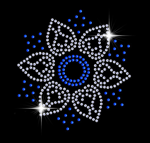 Iron flower blue sparkle - on,