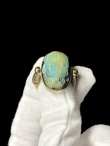 Egyptian scarab ring with - scarab,