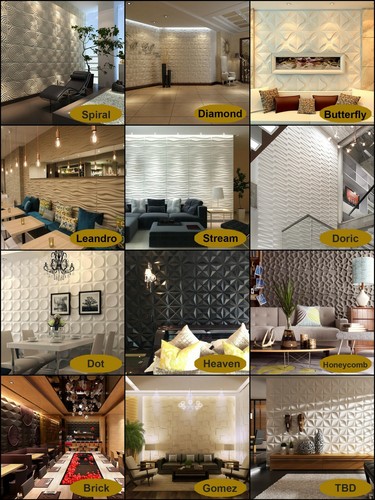 Pvc wall panel decorative - 3d,