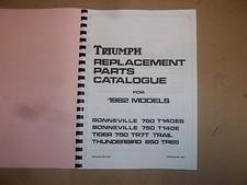 TRIUMPH TR7T TIGER T140E BONNEVILLE TR65 PARTS BOOK MANUAL 1982 - TP54 99-7507