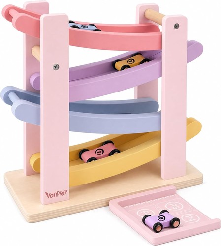 Wooden car ramp montessori - car, toy