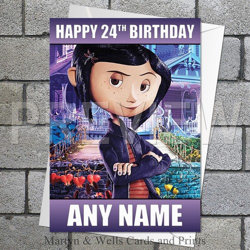 Coraline birthday card 5x7 - birthday,