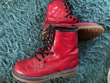 Red Ladies Ankle Boots Size 5