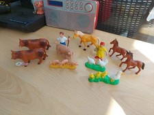 BULLYLAND Farm Animals & 2  People Made in Germany Plz See Photos..