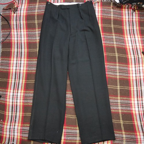 Vintage 50s black wool pleated - black,