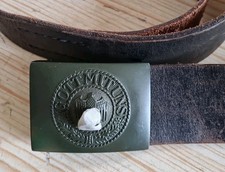 German Army WW2 Belt Buckle REPRODUCTION ! WITH USED leather belt 