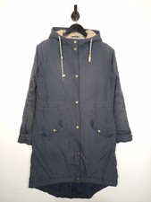 Seasalt Longline Rain Coat Size UK 8 Women's Navy Lined Waterproof Breathable