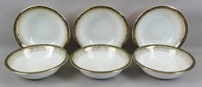 6 x Royal Grafton Regency MAJESTIC Green Gold Soup Cereal Bowls 6" (15cm)