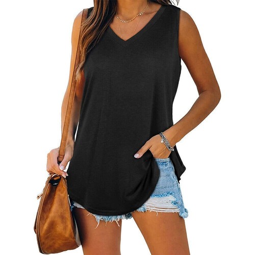 Womens plain long vest loose - plain,