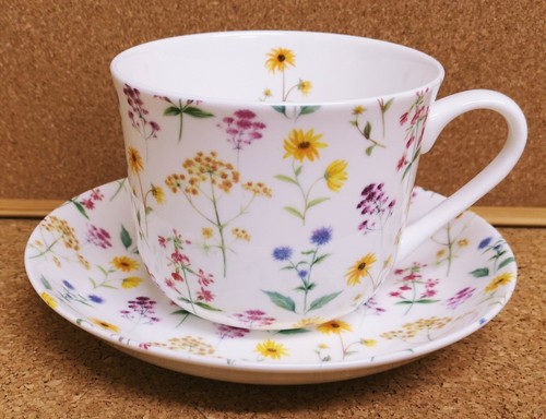 Meadow flowers cup saucer - meadow,