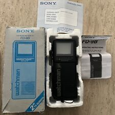 Rare retro vintage boxed black & white Sony Watchman FD-9B Portable TV 1980s