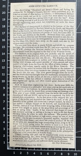 Aberystwyth harbour 1843 - aberystwyth,