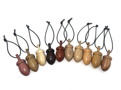Hand turned mini acorn - 10,