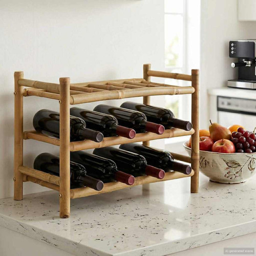 Wine rack natural - wine, bamboo
