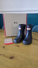 Hunter Size 4 Infant Children’s Kids Wellies Dark Navy Blue Toddler Used 