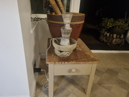 Tier stone water fountain - water,