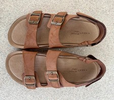 Next Boys Tan Size 5/38 Double Buckle Cushioned Sandals. Brand New Unworn.