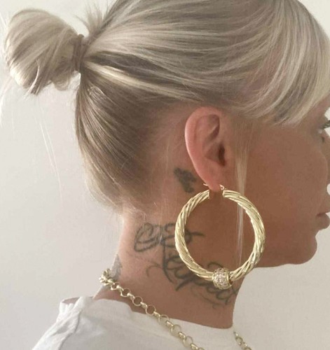 Large gold hoops 70mm chunky - large,