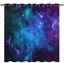 140*160CM 2PCS Galaxy Universe Bedroom CurtainsWindows Decor Living Door