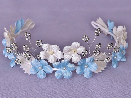 Blue ivory white flower - blue,