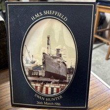 HMS Sheffield Launch Photo Frame Swan Hunters Tyne  Shipyard. Rn Navy