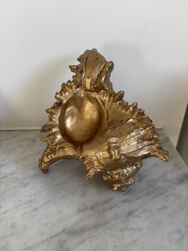 Decorative conch shell gold - shell,