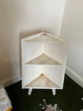 Shabby Chic Painted Corner Shelf Unit painted in white-