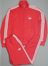 Adidas Firebird Full Tracksuit Set Size XL Red White Stripes Joggers Track Top