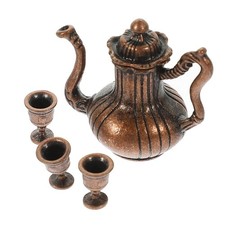  Mini Tea Set Miniature Teapot Dollhouse Decor Supplies Kettle Cup
