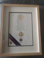 Royal Air Force Oath of Allegiance framed with badge & one shilling. D R Miller