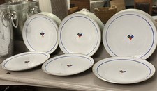 6 LFZ Lomonosov Porcelain Plates Geometric Pattern ЛФЗ Ломоносов 1959 Design VTG