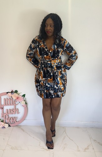 African print blazer dress - blazer,