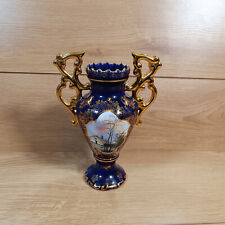 Elpa Alcobaca Portugese Cobalt Blue / Gold Vase