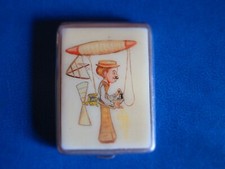 SILVER ENAMEL MATCHBOOK HOLDER