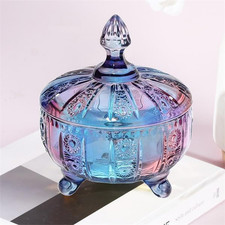 Purple-Blue Glass Candy Dish