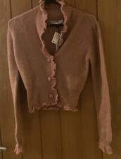 ZARA Pink Ruffle Trim Knit