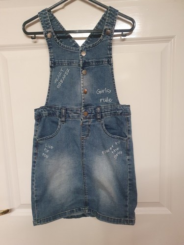 Girls denim dungarees - denim, dress