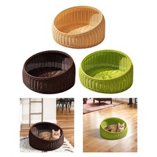 Round Pet Bed Imitation Wicker