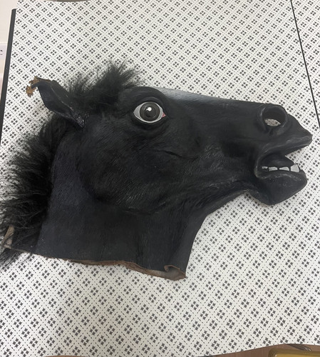 Latex black horse head - latex,