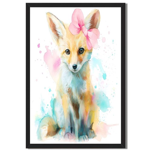 Cute fox cub - fox, bow