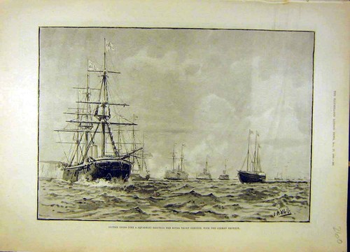 Original old antique print - old,