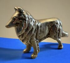 Vintage Solid Brass Collie Dog