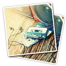 2x Vinyl Stickers Old Cassette