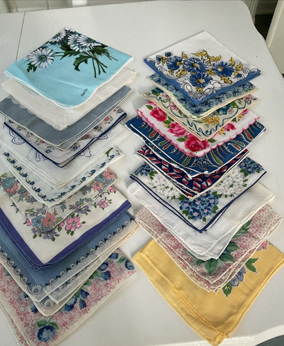 Vintage hankies handkerchiefs - vintage,