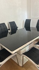 Lack White Dining Table With 7