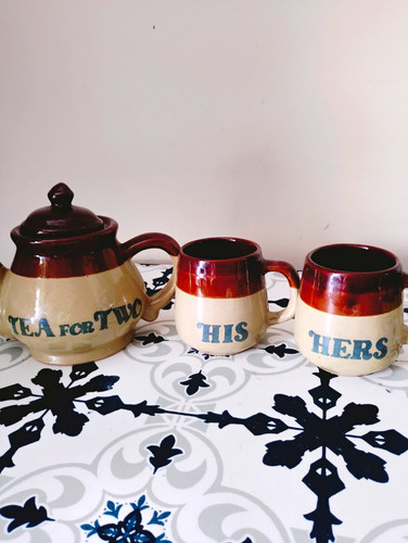 Vintage glazed tea for two - ,