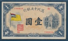 China Manchukuo 1 Yuan Silver