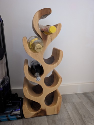 Rustic wood tree wine rack - wood,
