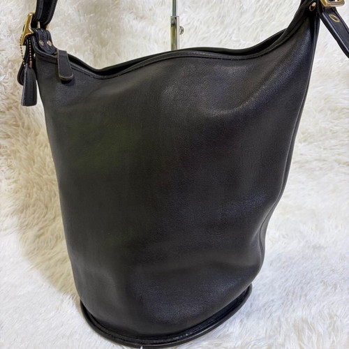 Coach black leather bucket bag - leather,